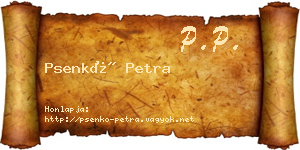 Psenkó Petra névjegykártya